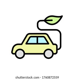 Car, eco icon. Simple color with outline vector elements of mother earth day icons for ui and ux, website or mobile application