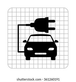 car ecology  - black vector icon