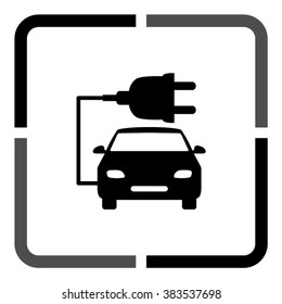 car ecology  - black vector icon
