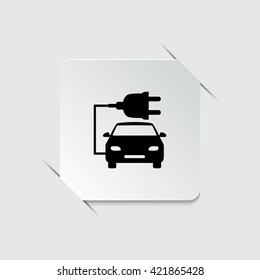 car ecology  - black vector icon