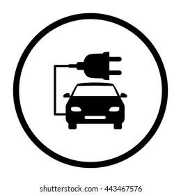 car ecology  - black vector icon