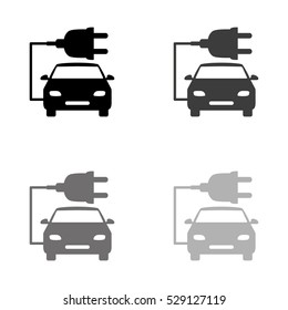 car ecology  - black vector icon