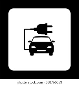car ecology  - black vector icon