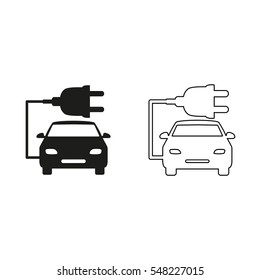 car ecology  - black vector icon