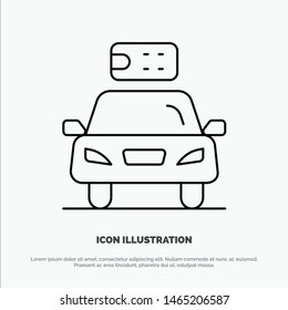 Car, Ecology, Electric, Energy, Power Line Icon Vector. Vector Icon Template background