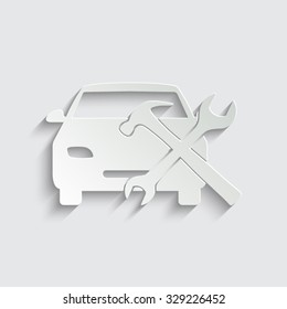 car ecology - vector icon