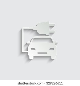 car ecology - vector icon