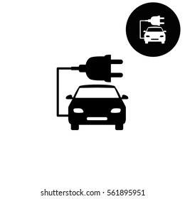 car ecology  - white vector icon