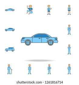 car of the eighties color outline icon. One of the collection icons for websites, web design