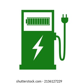 Símbolo de carga eléctrica para automóvil. Ilustración del vector aislada en fondo blanco