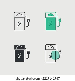 car electric chraging station icon vector green environment icon