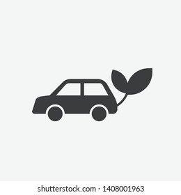 Car Electric Ecology Flat Vector Icon