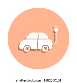 Car, electric, green badge icon. Simple glyph, flat vector of ecology icons for ui and ux, website or mobile application