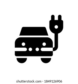 car electric icon isolated sign symbol vector illustration - with style glyph icons