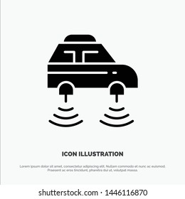 Car, Electric, Network, Smart, wifi solid Glyph Icon vector