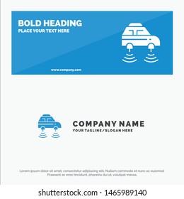 Car, Electric, Network, Smart, wifi SOlid Icon Website Banner and Business Logo Template. Vector Icon Template background