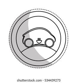 car with electric plug icon over white background. eco friendly car design. vector illustration