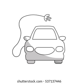 car with electric plug icon over white background. eco friendly car design. vector illustration