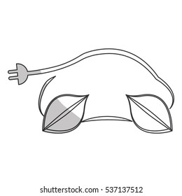 car with electric plug icon over white background. eco friendly car design. vector illustration