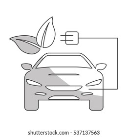 car with electric plug icon over white background. eco friendly car design. vector illustration