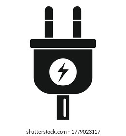 Icono de enchufe eléctrico del coche. Ilustración simple del icono vectorial de enchufe eléctrico del coche para el diseño web aislado en fondo blanco