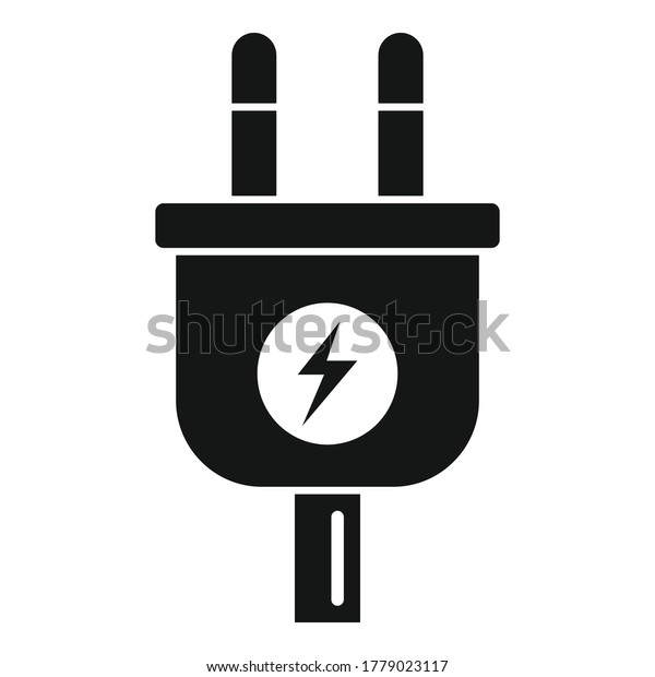 Car\
electric plug icon. Simple illustration of car electric plug vector\
icon for web design isolated on white\
background