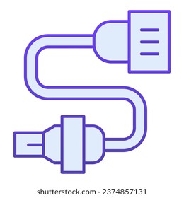 Car electrical wiring flat icon. Automobile plug blue icons in trendy flat style. Car part gradient style design, designed for web and app. Eps 10