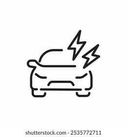 Vector de la señal del icono de los problemas de la electricidad del coche