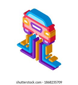 car electronic technology icon vector. isometric car electronic technology sign. color isolated symbol illustration