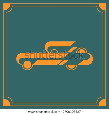 Car emblem Art Deco style logo