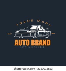Car emblem. Street racing. Design elements.