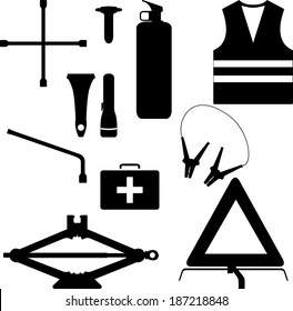 Car Emergency Kit - Vector Silhouette