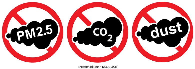 Car emissions and pollution concept,car emits carbon dioxide isolated on white background, warning labels vector eps 10.