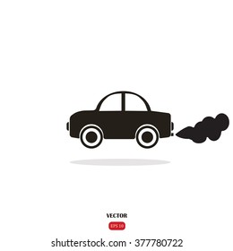 Car emits carbon dioxide.