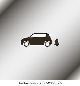 Car emits carbon dioxide.