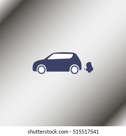 Car emits carbon dioxide.