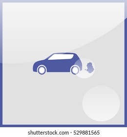 Car emits carbon dioxide.