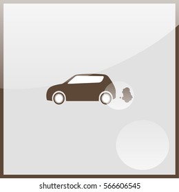 Car emits carbon dioxide.