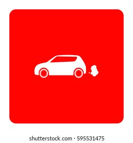 Car emits carbon dioxide.