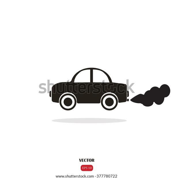 Car emits carbon\
dioxide.