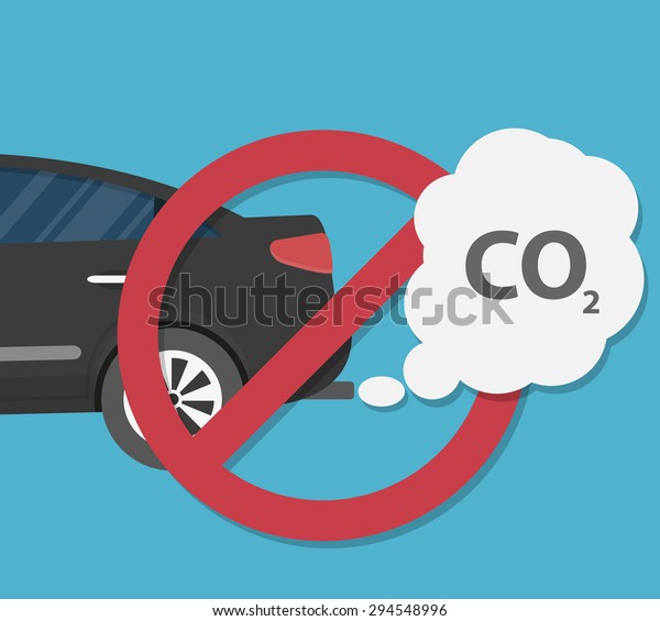 Car Emits Carbon Dioxide Antipollution Concept Stock Vector (Royalty ...