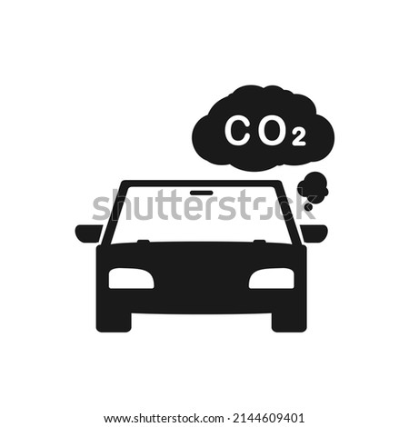 Car emits carbon dioxide Co2. Vector illustration