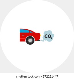 Car Emitting Carbon Dioxide Vector Icon Stock Vector (Royalty Free ...