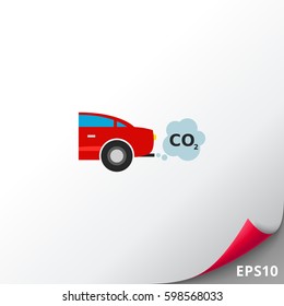 Car Emitting Carbon Dioxide Vector Icon