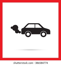 Car emitting exhaust fumes