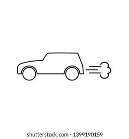 car emitting smoke icon- vector illustration