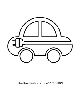 car with energy plug vector illustration design