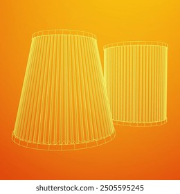 Car engine air filters. Auto spare part. Car care service maintenance. Wireframe low poly mesh vector illustration.
