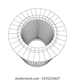 Car engine air filters. Auto spare part. Car care service maintenance. Wireframe low poly mesh vector illustration.