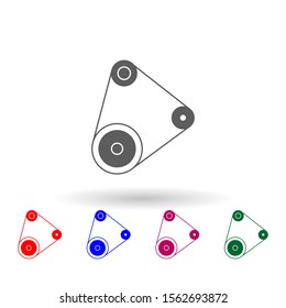 Car engine belt multi color icon. Simple glyph, flat vector of car repear icons for ui and ux, website or mobile application